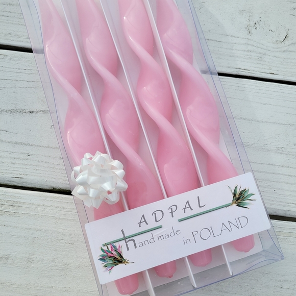Pink Spiral Candles (4)~ Adpal~ Made In Poland NWT/NIB ~ Pretty! - Picture 13 of 16